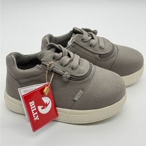 Billy Footwear Low Top Sneakers Toddler 8XW Grey Adaptive Zip Shoes NEW